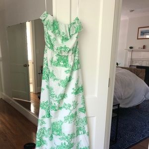 Lilly Pulitzer Sequined White & Green Maxi